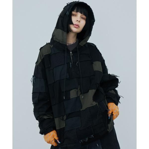 パーカー AIVER　ボロハーフジップパーカー メンズ レディース