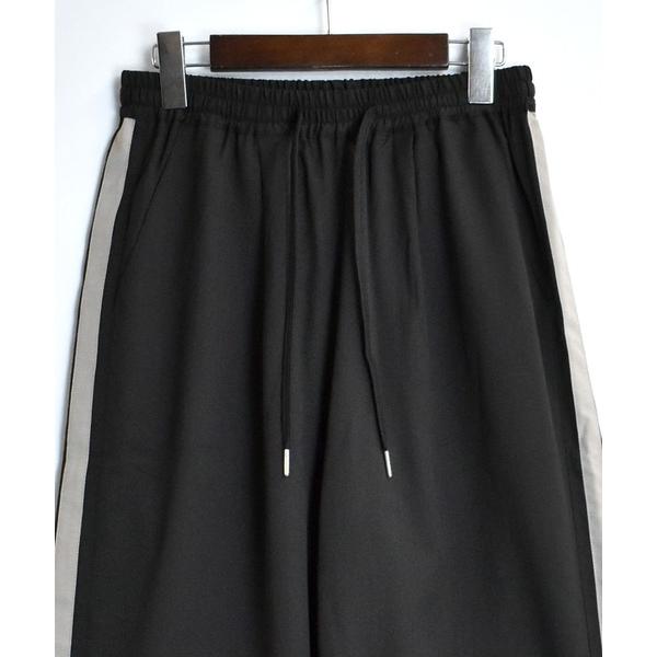 スラックス リネンライク サイドライン ルーズ スラックス「IR」 オーバーサイズ メンズ レディー...