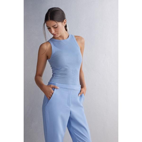 タンクトップ ノースリーブ スーピマコットンR リブ タンクトップ レディース