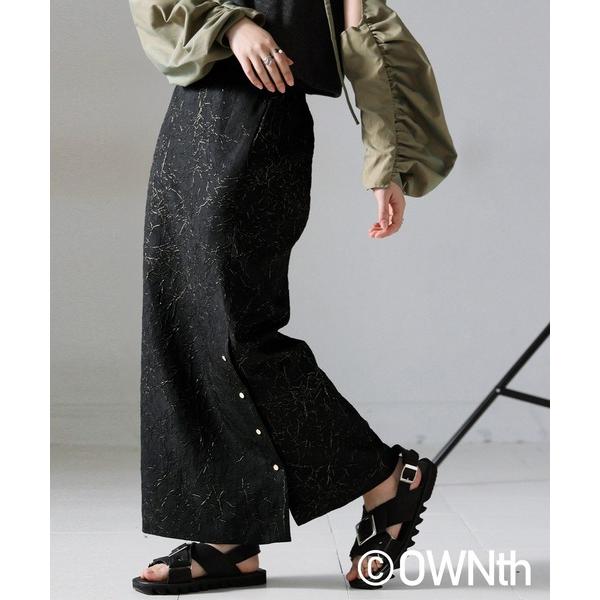 スカート ボタンスリットタイトスカート