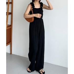 オールインワン ギャザーショルダーオールインワン「高身長サイズMT/低身長サイズS有り」 レディース