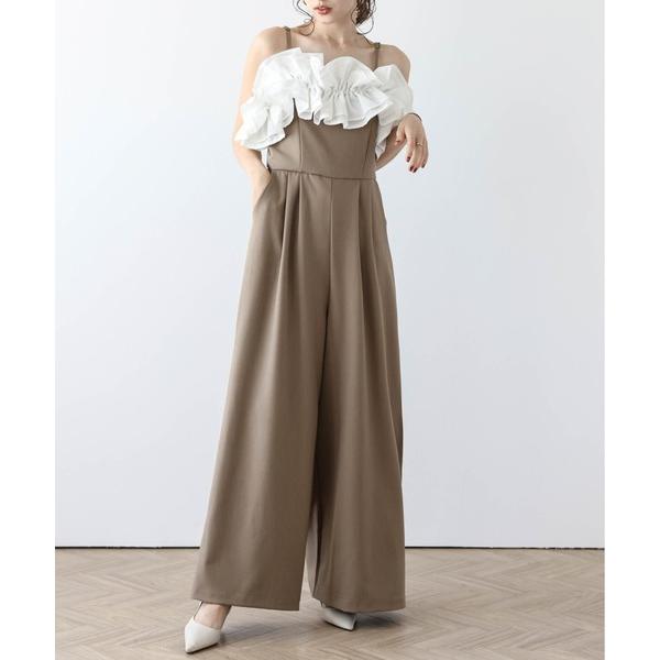 オールインワン フリルキャミオールインワン レディース