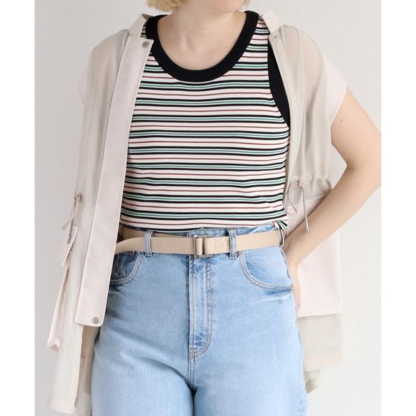 タンクトップ ノースリーブ マルチボーダータンクトップ レディース