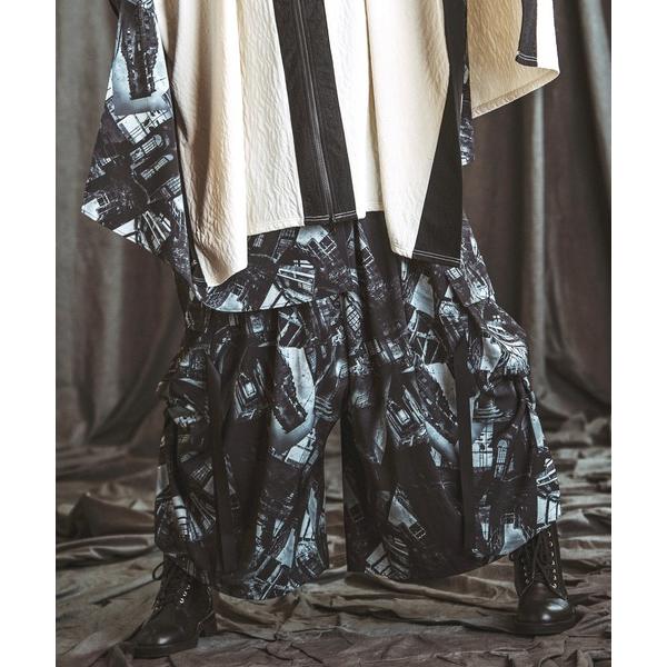 ワイドパンツ スラックス 「NO ID.」Military Gather Baggy Trouser...