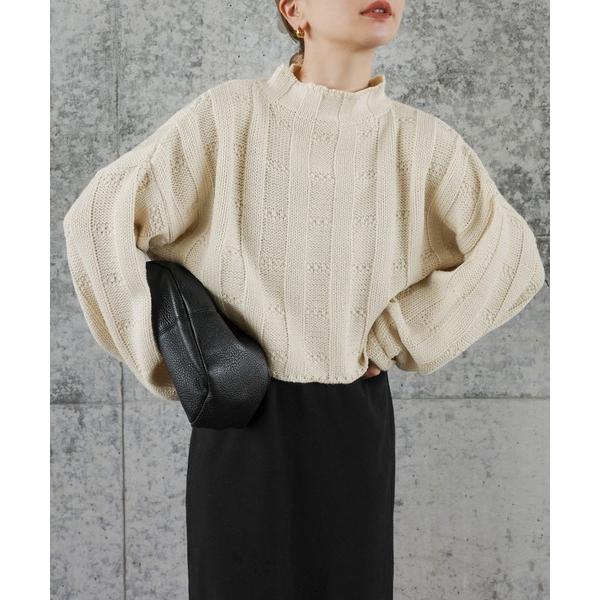 ニット セーター リンクスストライプクロップドニット レディース