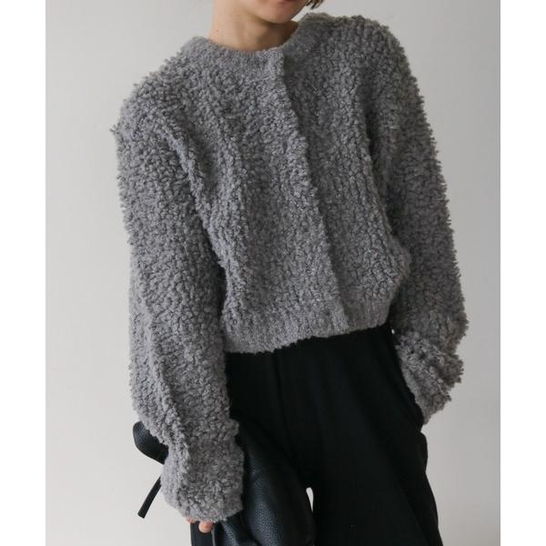 カーディガン ループヤーンニットショートカーディガン レディース