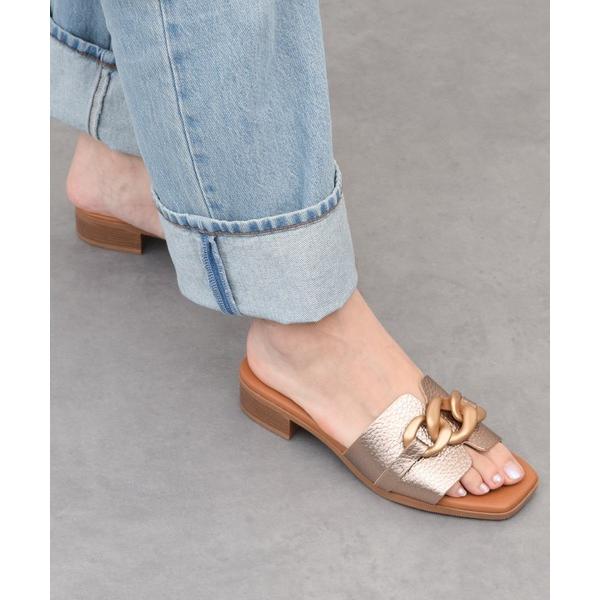 サンダル 「Oh my Sandals」ローヒールチェーンミュールサンダル(E42000) レディー...