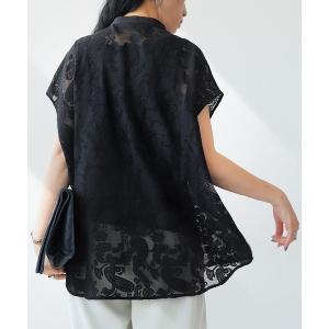 ブラウス シャツ ノースリーブレースシャツ レディースの商品画像