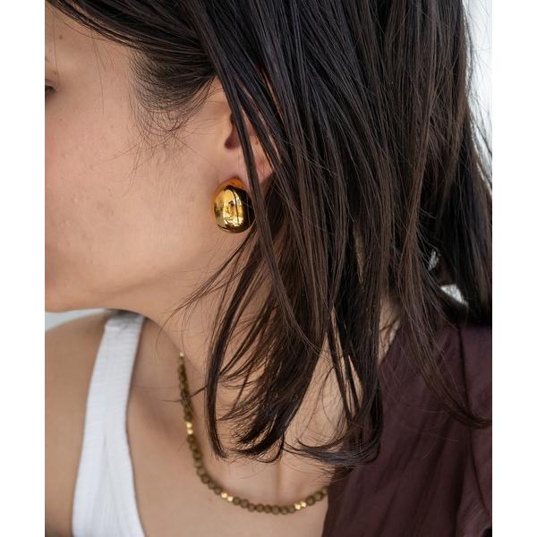 ピアス 金属アレルギー対応 ぷっくりドロップステンレスピアス レディース