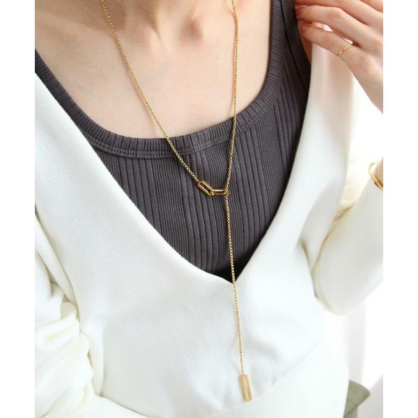 ネックレス 金属アレルギー対応 中空チェーンラリエットステンレスネックレス レディース