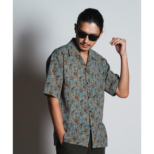 シャツ ペイズリープリントオープンカラーシャツ メンズ