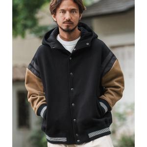 スタジャン mj10045-Back Brushed Sweat Hooded Studium Jacket スタジャン メンズ