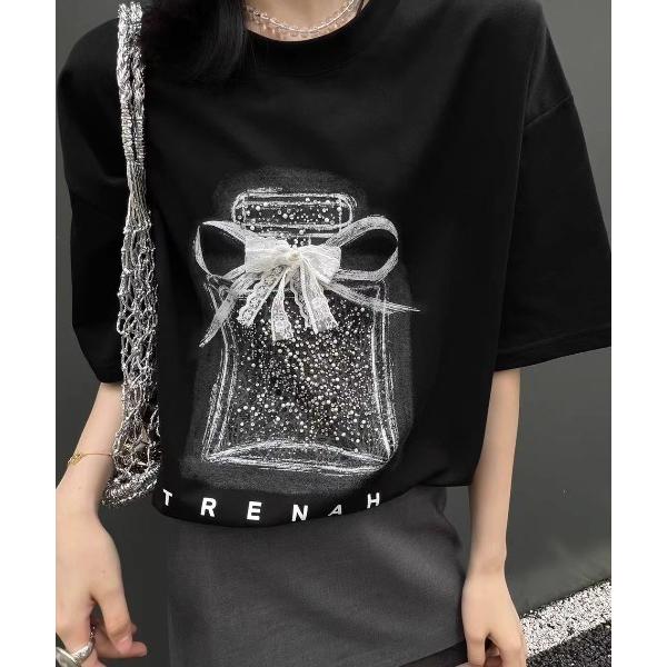tシャツ パフュームビジューTシャツ レディース