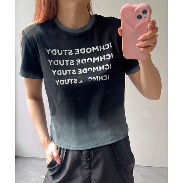 tシャツ グラデーションロゴTシャツ レディース