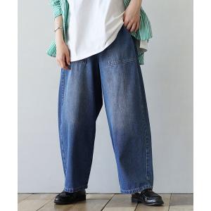 ジーンズ デニム デニムパンツ ウエストボタン ワークデニムパンツ レディース