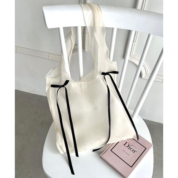 トートバッグ ダブルリボンシアートートバッグ レディース