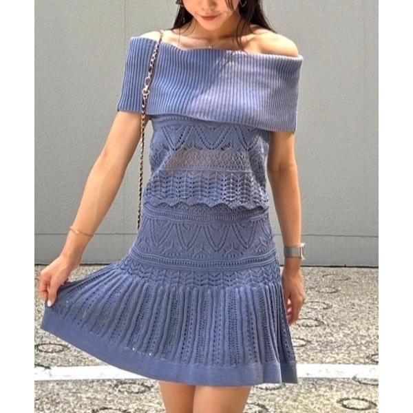 ニット セーター 2WAYクロシェオフショルニットトップス レディース