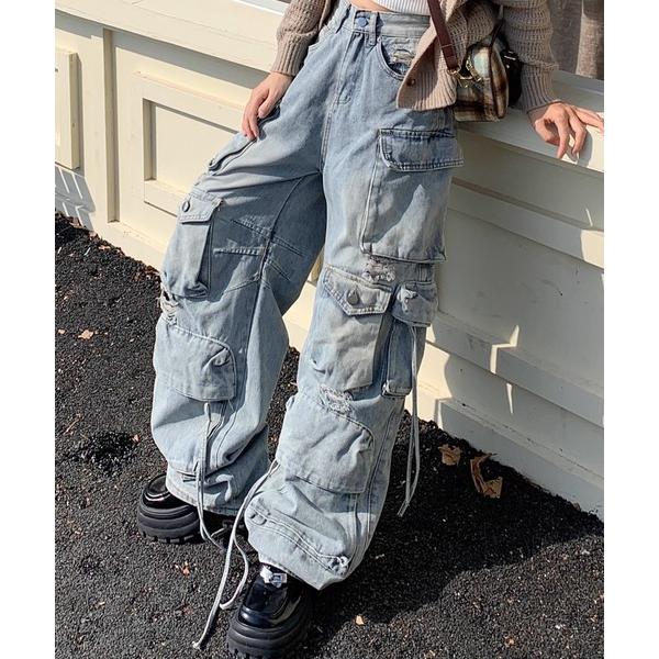 カーゴパンツ A&apos;GEM/9 × .kom 「ARULE/アルール」 メニーポケットカーゴ レディー...