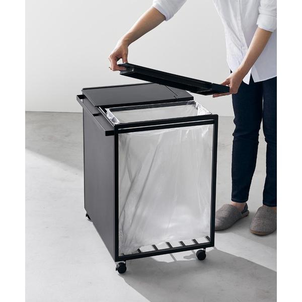 ゴミ箱 ダストボックス tower（タワー）蓋付き目隠し分別ダストワゴン 45L 2分別