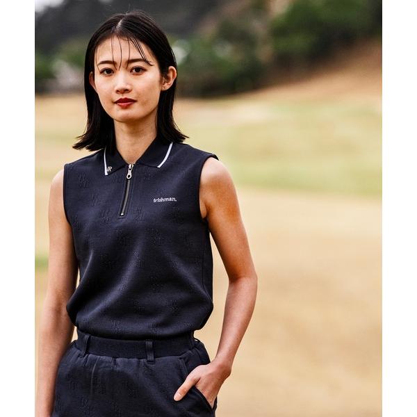 ポロシャツ ポロ 「W-IR」classic jacquard sleeveless polo sh...