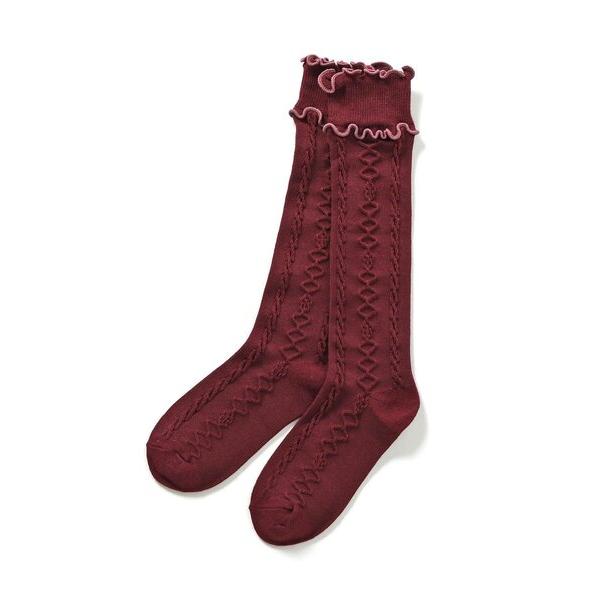 靴下 メロウケーブルハイソックス キッズ 子供 女の子