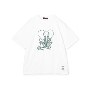 キャバン　スピンコットンTシャツ CABaN（キャバン） tシャツ スビンコットン フラワーサークルプリント