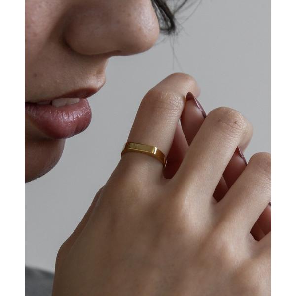 指輪 リング 金属アレルギー対応 スクエアトップステンレスリング レディース