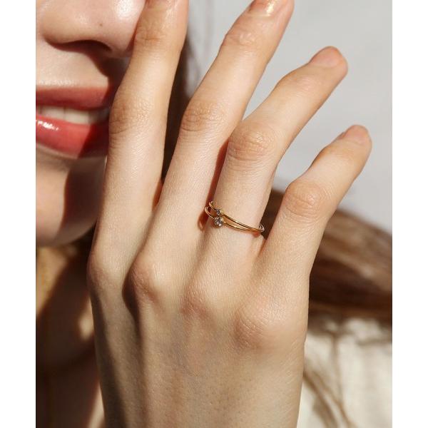 指輪 リング 金属アレルギー対応 キュービックジルコニアポイントリングS レディース