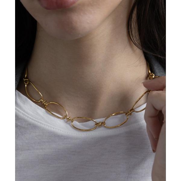 ネックレス 金属アレルギー対応 ボリュームチェーンショートステンレスネックレス レディース