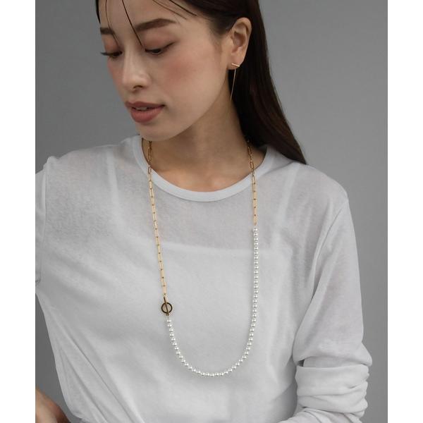 ネックレス 金属アレルギー対応 4WAYパールロングネックレス レディース