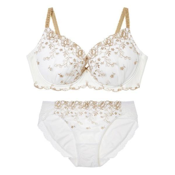 ブラジャー ショーツセット 「永遠のブラ」クラシカルエミリーブラ＆ショーツセット(大きな胸を小さく見...