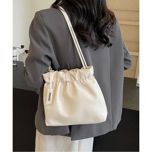 トートバッグ ギャザーフリル　トートバッグ レディース