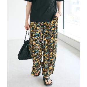 ワイドパンツ パンツ レーヨン柄プリントワイドパンツ レディース