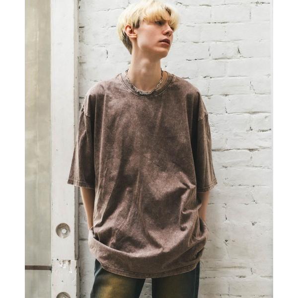 tシャツ ケミカルオーバーダイ加工オーバーサイズ半袖トップス / Tシャツ メンズ レディース