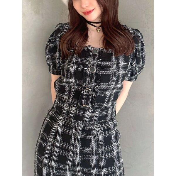 ブラウス シャツ ツイードコンパクトブラウス「セットアップ着用可能」 レディース