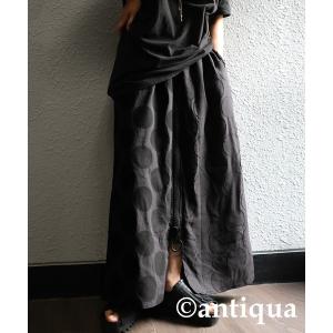 スカート ドットパターンジップスカート