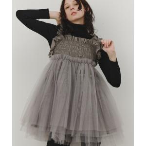 ブラウス シャツ チュールギャザーキャミソール レディース