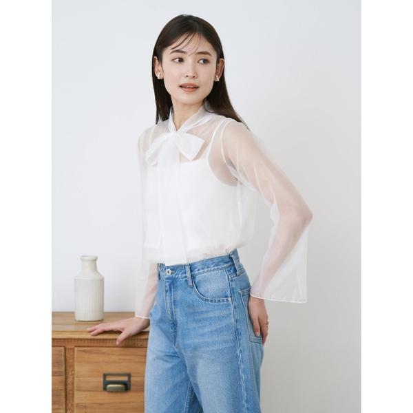 ブラウス シャツ 「2WAY」シアーボウタイブラウス レディース