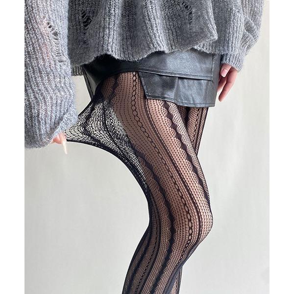 タイツ ラッセル柄 カラー網タイツ cula910 レディース
