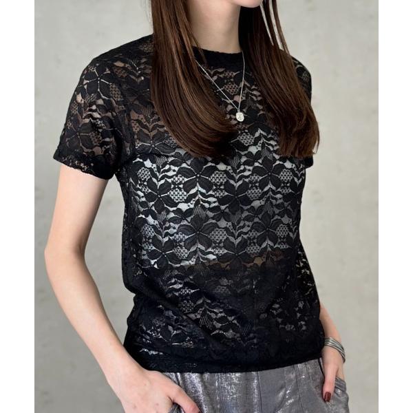 tシャツ 半袖 レースコンパクトＴシャツ レディース