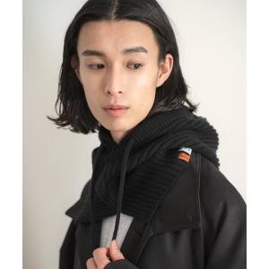 美品 CINOH チノ マフラー付き ニットパーカー セーター ネイビー