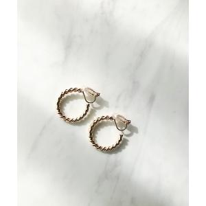 イヤリング ツイストサークルフープイヤリング レディース