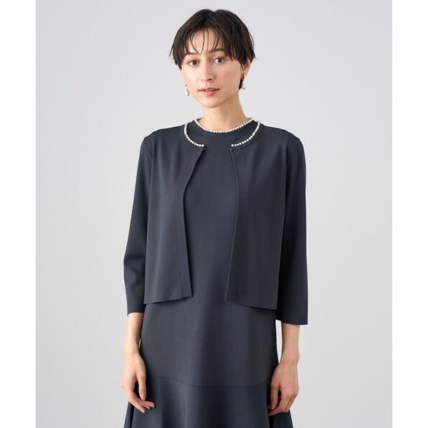 カーディガン 「セットアップ対応商品」パールネック カーディガン レディース