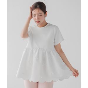 Fit more（フィットモア） 袖リボンボリュームペプラムトップス 