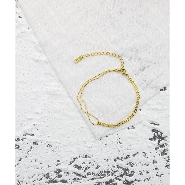 ブレスレット 「TUWAKRIM」コンビチェーンブレスレット レディース