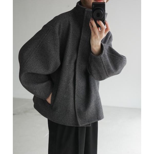 コート アウター ハイネックカーブスリーブアウター レディース