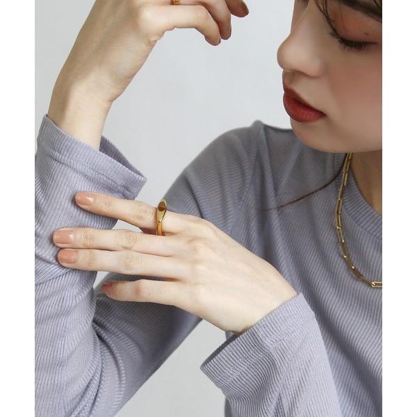 指輪 リング 金属アレルギー対応 スクエアラウンドステンレスリング レディース メンズ