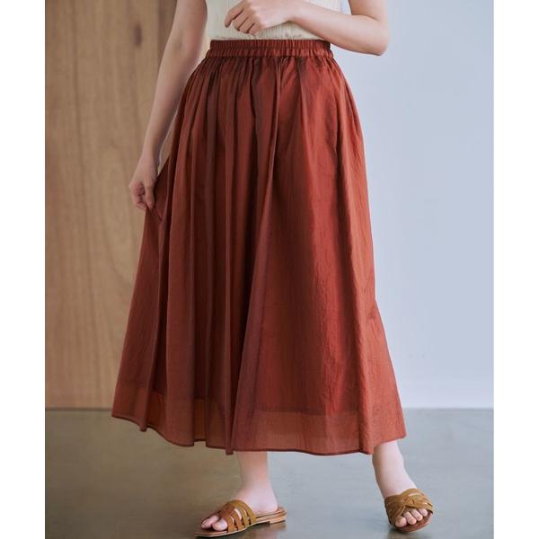 スカート ランダムタックエアリースカート「低身長・小柄女性」