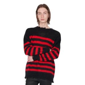 セーター ニット ランダムマリンボーダークラッシュニット メンズ