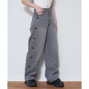 パンツ リボン刺しゅうワイドパンツ キッズ 子供...の商品画像